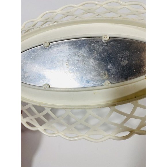 Vintage Plasmetl Basket White Plastic Aluminum Pierced Edge Retro Made In USA - Picture 5 of 7